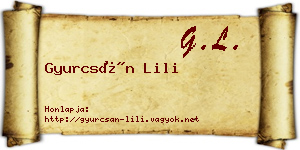 Gyurcsán Lili névjegykártya