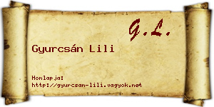 Gyurcsán Lili névjegykártya